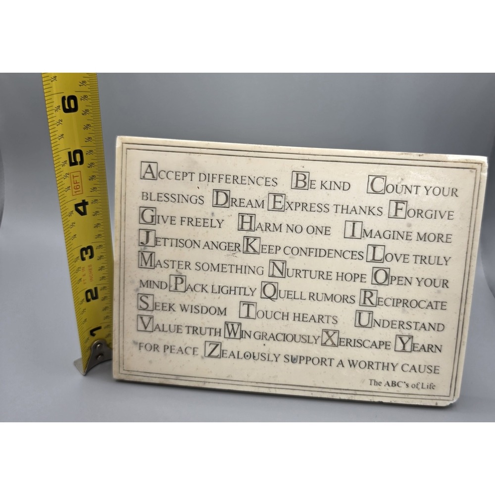 House Parts Inc ABC's of Life Plaque R Stewart 2003 Inspirational 7.25x5.25